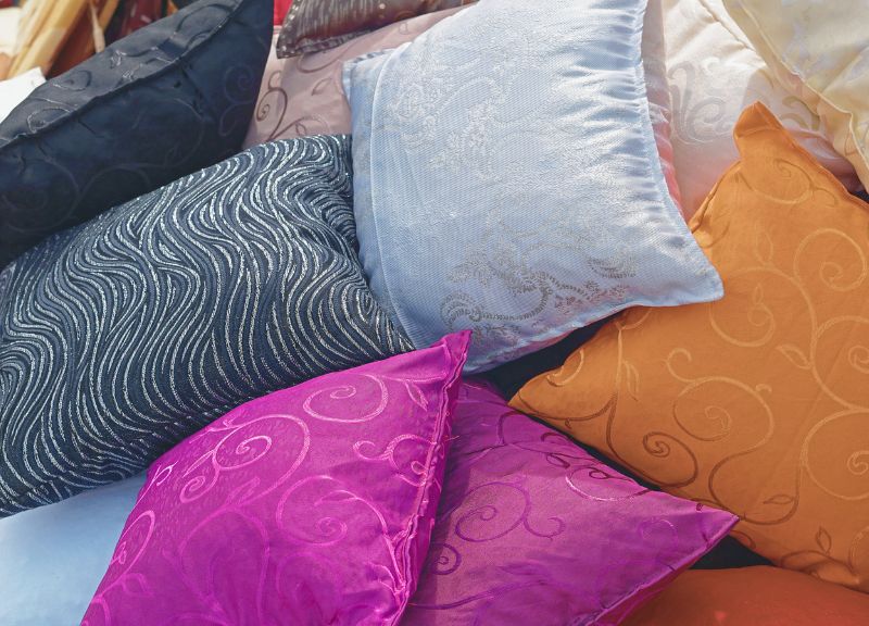 Decorative pillows can lose shape and fluffiness over time.