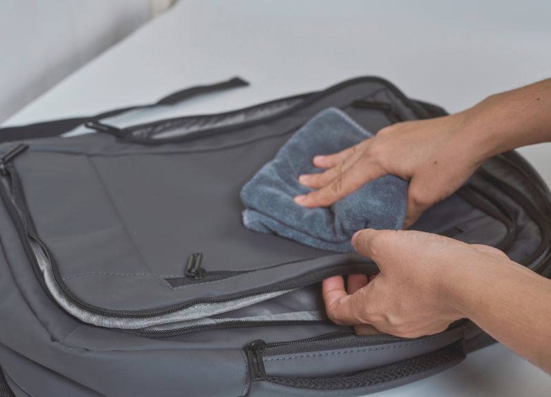 Start by cleaning your backpack before dyeing