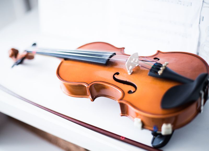 The viola bow is generally heavier.